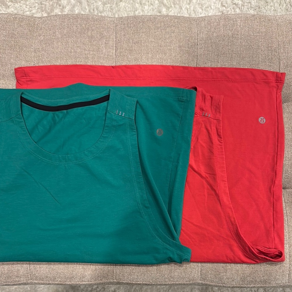 lululemon athletica Men’s Athletic Tee - Teal and Pink
